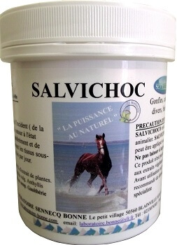 Salvichoc de la gamme Equi-Win est un gel d'action rapide contre les gonfles, coups et traumatismes divers, bénins et superficiels .